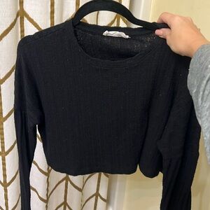 LONG SLEEVE BOXY CROP TOP